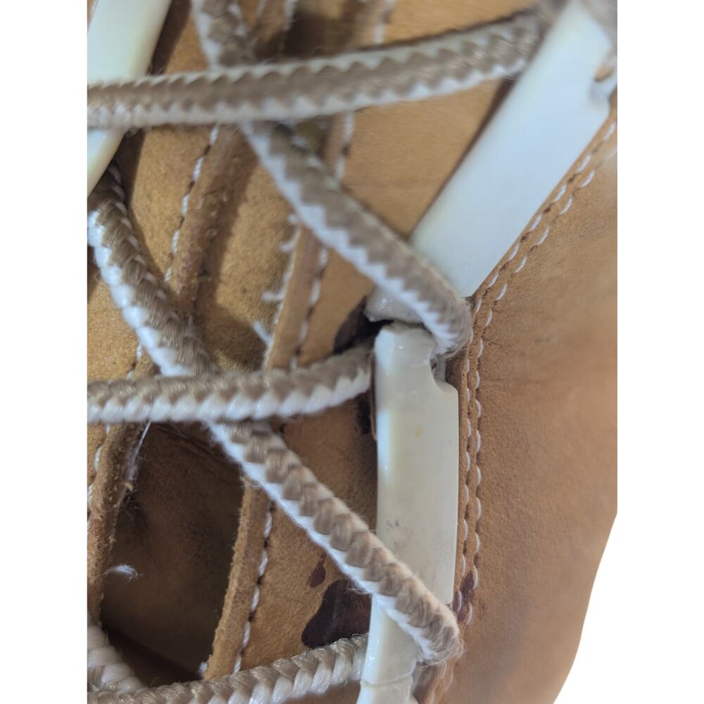 TIMBERLAND! PECAN BROWN GENUINE LEATHER, NUBUCK FINISH, UNIQUE HEEL BOOTS! 8M - Picture 14 of 16
